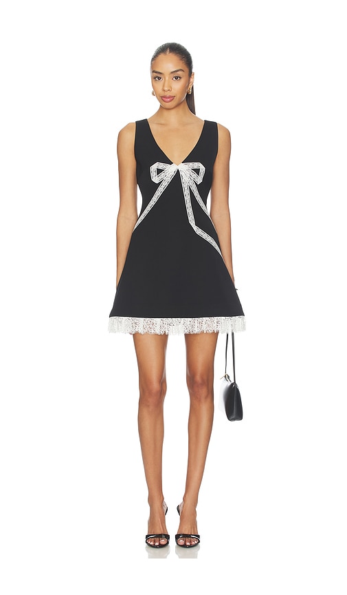 novara mini dress in black with black bows Novara Mini Dress