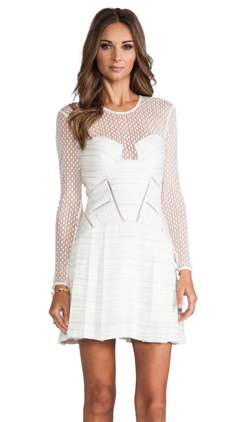 self portrait white long sleeve dress