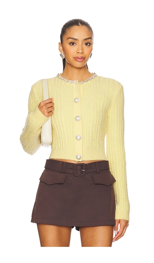 Self-portrait Alpaca Cardigan In Neutral