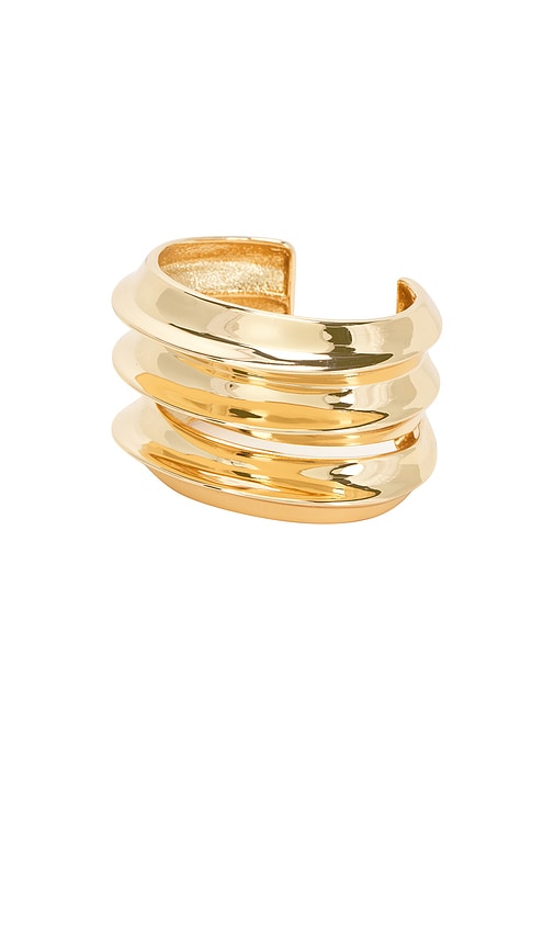 【大人気】SELF PORTRAIT ゴールド彫刻ダブルカフ self-portrait CUFF カフ - Gold | REVOLVE