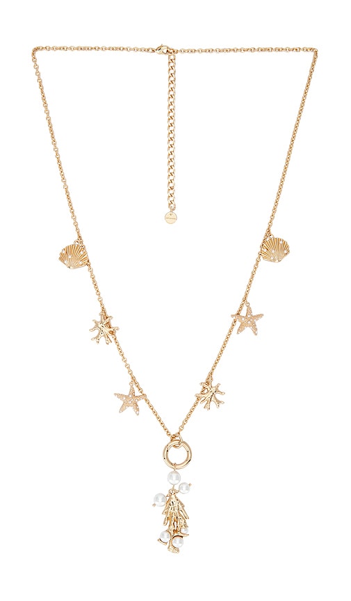 self-portrait Gold Coral Charm Necklace