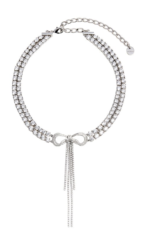 self-portrait Double Crystal Bow Choker