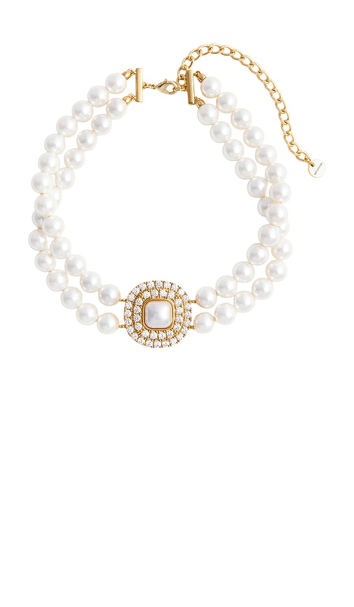 self-portrait Gold Crystal Pearl Choker