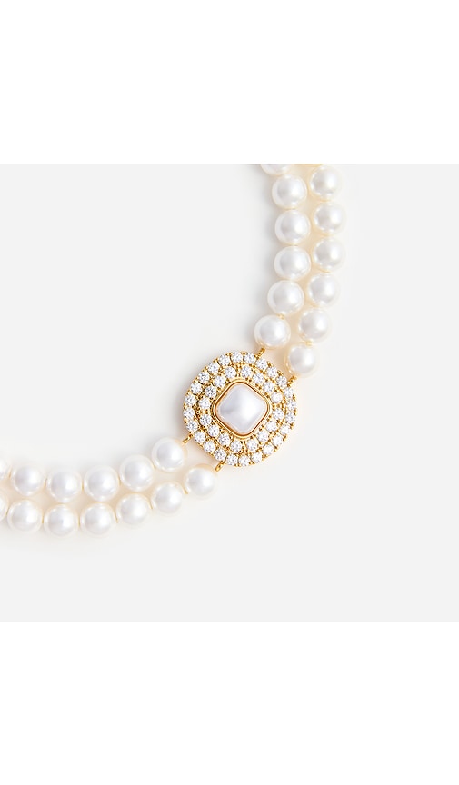 self-portrait Gold Crystal Pearl Choker | Thumbnail 2