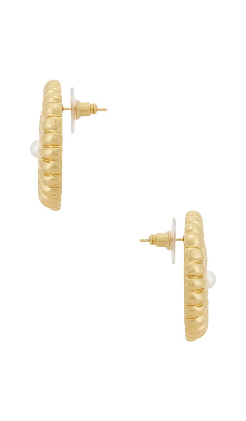 self-portrait Gold Pearl Shell Earrings | Thumbnail 2
