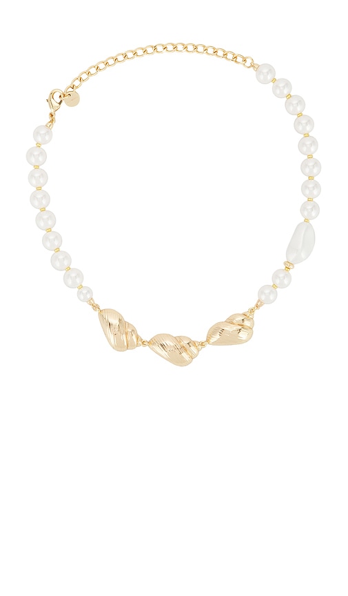 self-portrait Gold Shell And Pearl Necklace