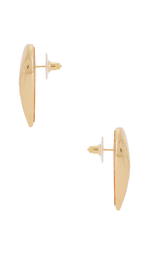 Self-portrait Heart Ridged Earrings In 골드
