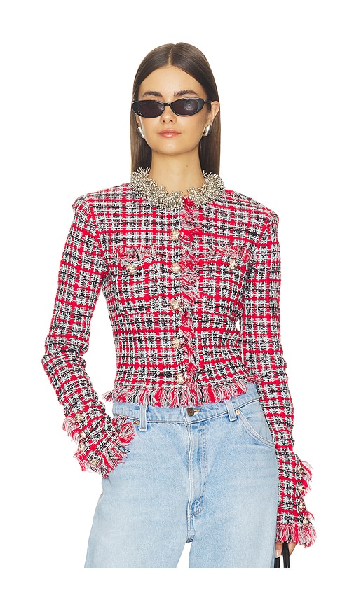 self-portrait BLOUSON RED CHECK en Red Taille M Also en S XS L 724$
