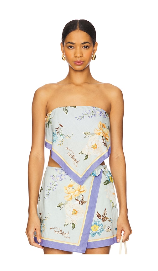 トップス leinwande patchwork ruffled hem top leinwande Patchwork Ruffled Hem Top