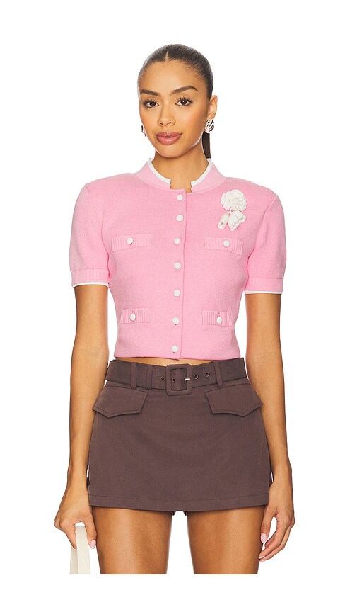 self-portrait Crochet Flower Knit Top