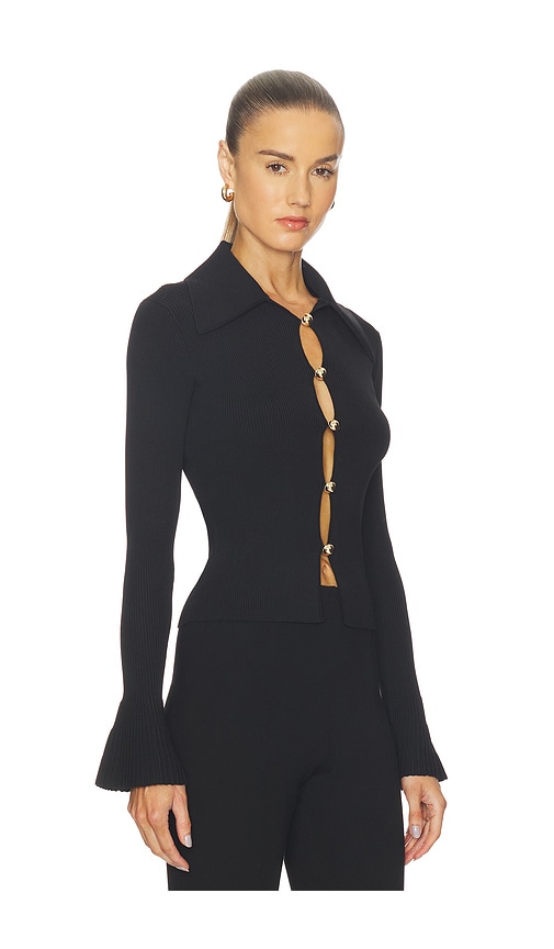  Self-portrait Button Down Knit Top In Black. Size S. Also In M. 