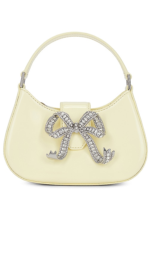 self-portrait Diamante Crescent Bow Bag in Cream