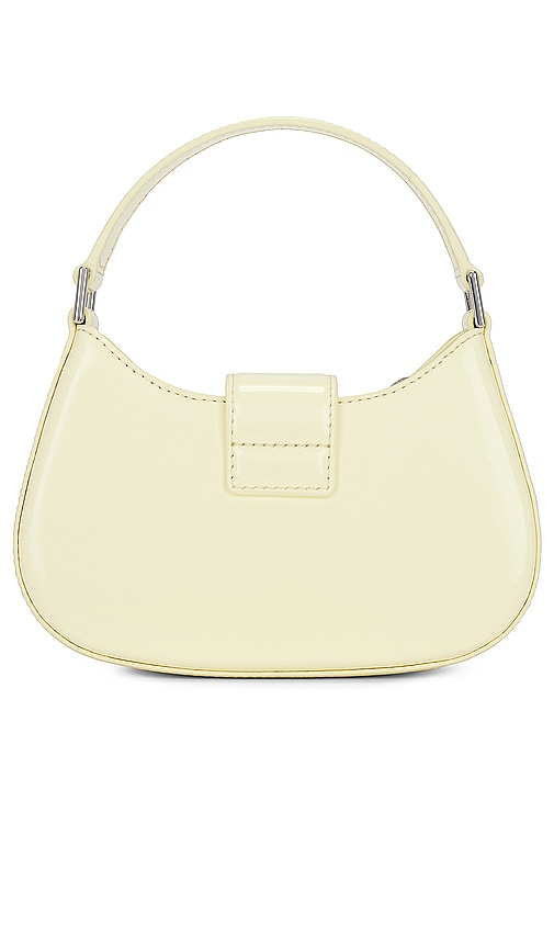 Shop Self-portrait Diamante Crescent Bow Bag In 奶油色