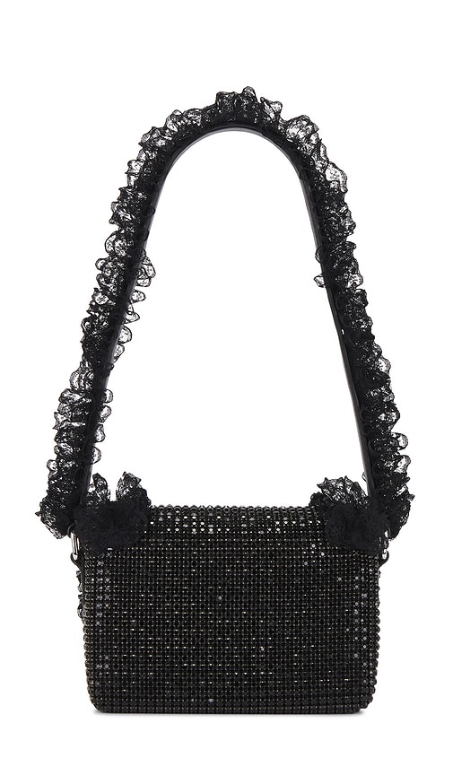 Self-portrait Christopher Kane Residency Shoulder Bag With All-over Sequins In Black