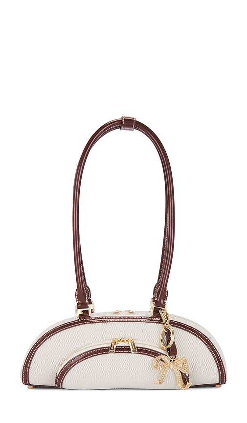 self-portrait Canvas Curved Shoulder Bag in Cream