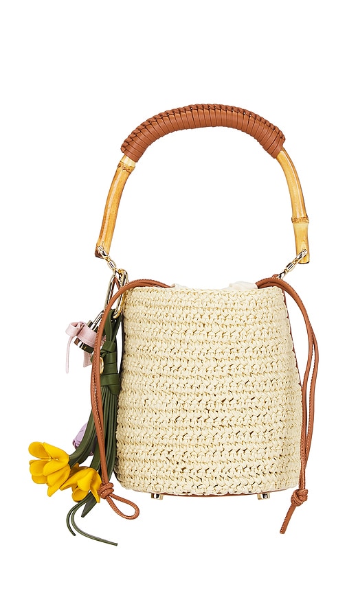 self-portrait Soft Raffia Bucket Bag | Thumbnail 5 self-portrait Soft Raffia Bucket Bag | Thumbnail 5