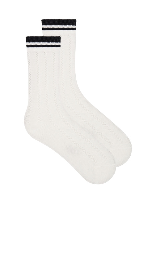 Shop Stems Lattice Knit Crew Socks In White