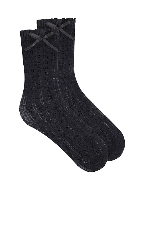 Shop Stems Melody Knit Knee Socks In Black