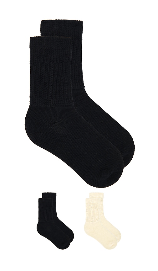 Stems Perfect Scrunch Socks Pack Of 2 In Gold