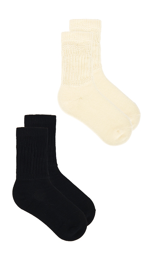 Stems Perfect Scrunch Socks Pack Of 2 In Gold