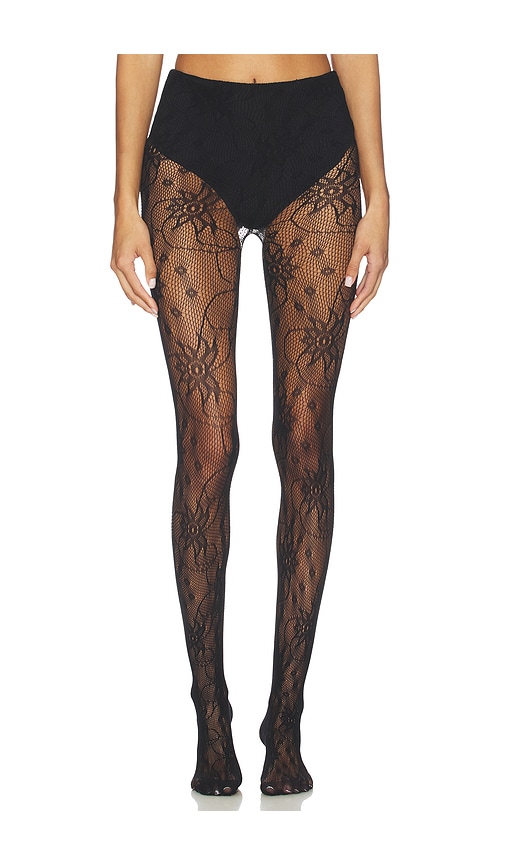 Stems Wild Flower Lace Mesh Tights