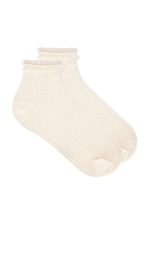 Stems Pearl Trim Ankle Socks