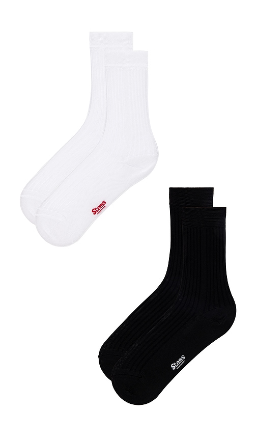  Stems Socken Silky Rib In Black. 