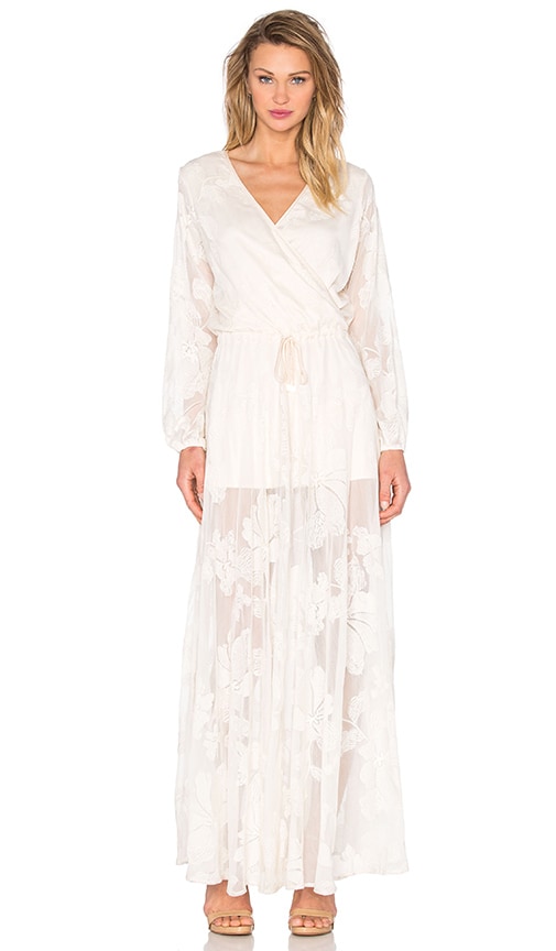 off white long sleeve maxi dress