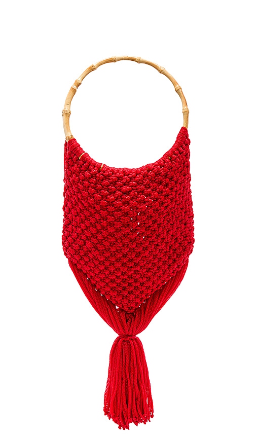 Macrame Bag with Bamboo Handle