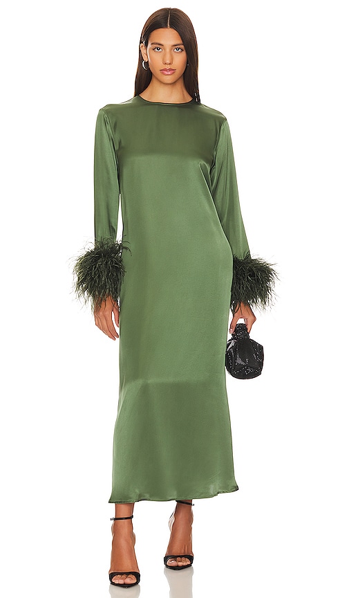 Suzi Maxi Dress With Detachable Feather