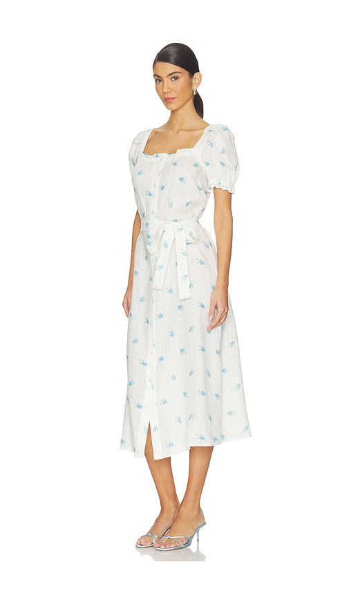 Sleeper Midi-kleid Brigitte In White,blue. Größe Xs. Also In S, M, L, Xl. 