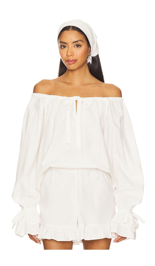 Cha-cha Lounge Blouse in Ivory. - size S (also in XS)