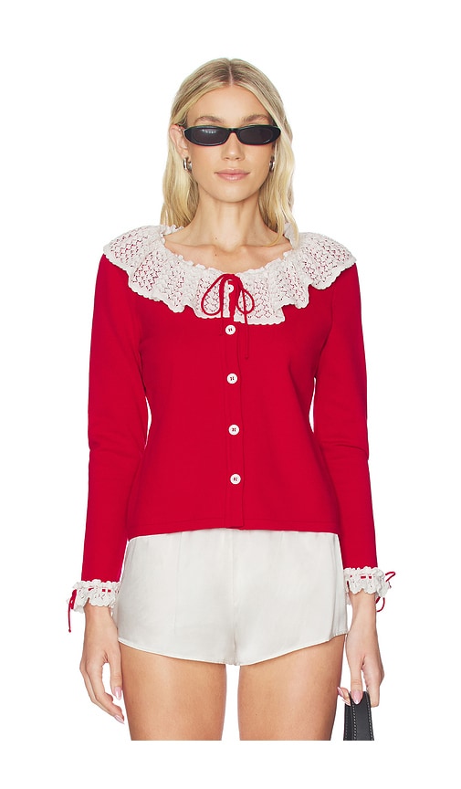 Sleeper Malena Knitted Cardigan With Lace Collar