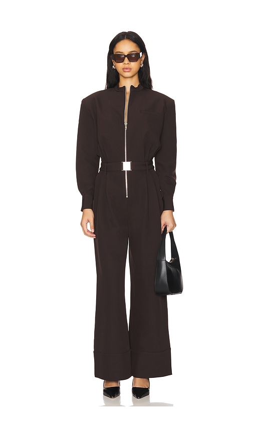 Ser.o.ya Vera Heavy Crepe Jumpsuit In Ash Brown