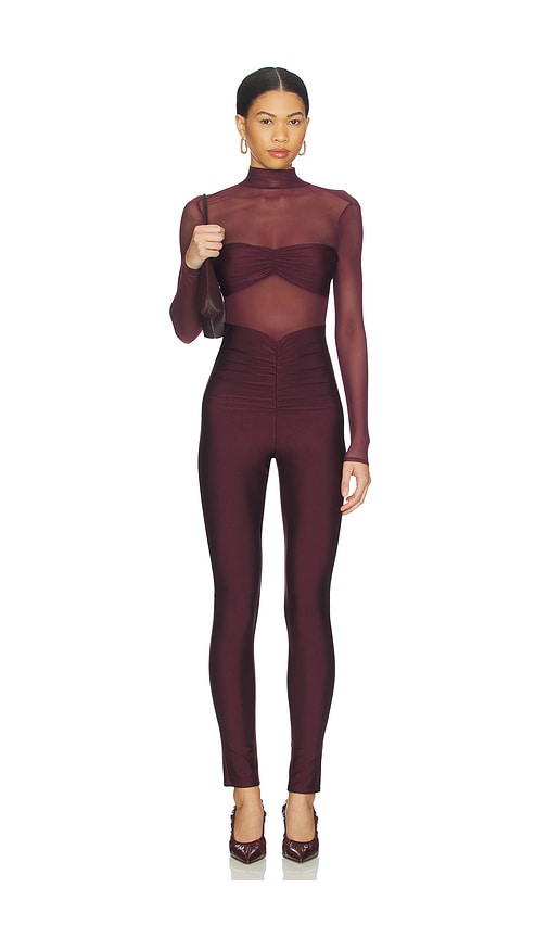 SEROYA Brietta Catsuit in Wine. Size XS. Also in S, M, L.