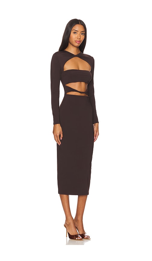 Shop Ser.o.ya Karma Midi Dress In Ash Brown