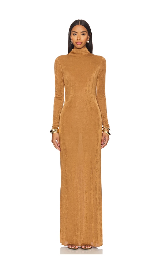 Shop Ser.o.ya Kim Maxi Dress In Tan