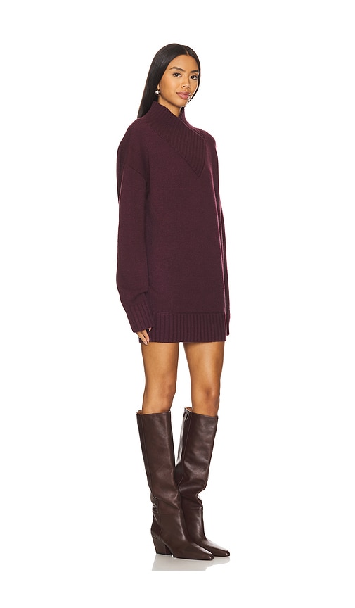 Shop Ser.o.ya Dessa Chunky Knit Sweater Dress In Wine