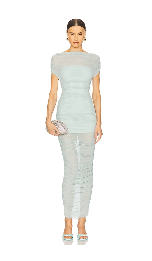 Ser.o.ya Noel Off Shoulder Midi Dress In Frosted Sea