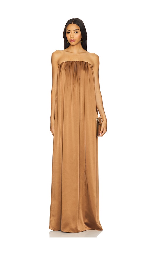 Monique Satin Maxi Dress in Brown. - size L (also in M, S, XL, XS, XXS) - SER.O.YA - Modalova