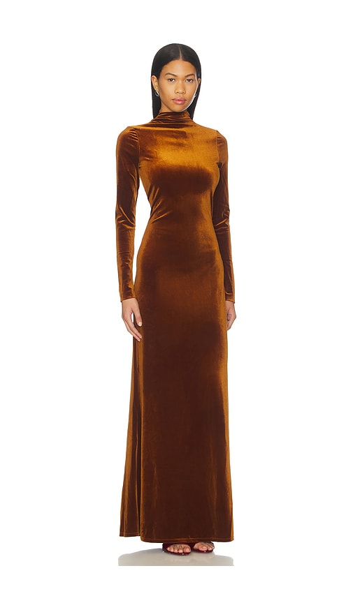 Ser.o.ya Viola Velvet Dress In Brown