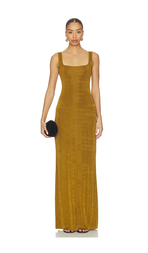 slim fit dress slacks Adoria Sequin Cut Out Maxi Dress / Gold | Meshki main image 0