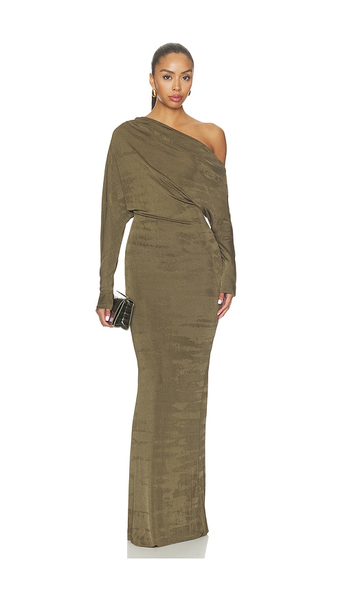 SEROYA Enza Dress in Olive. - size M (also in S, XS, XXS)