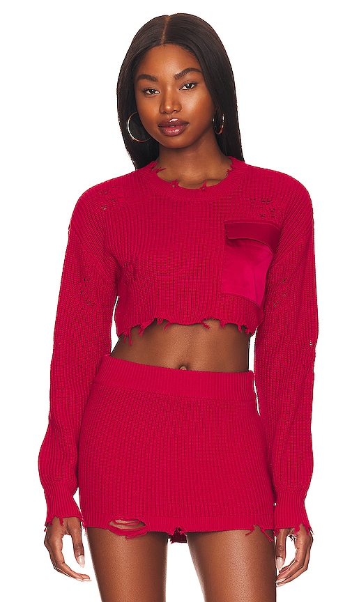 Ser.o.ya Cropped Devin Sweater In Red
