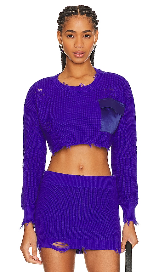Ser.o.ya Cropped Devin Sweater In Purple