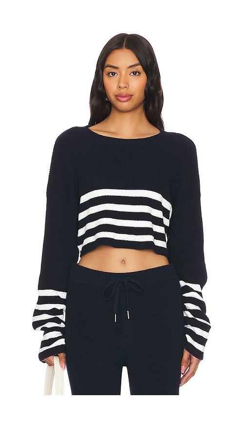 Shop Ser.o.ya Sharlie Sweater In Navy,white Stripe