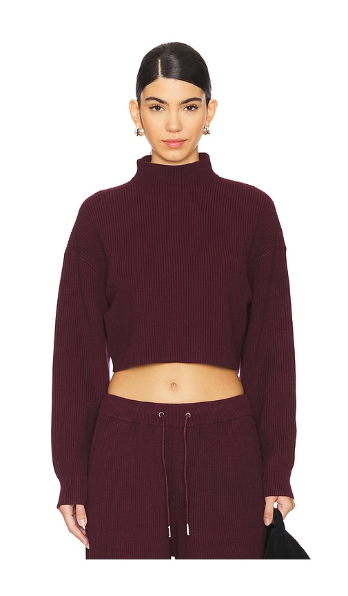 Shop Ser.o.ya Carmen Mid Cropped Sweater In Wine