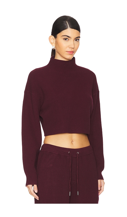 Shop Ser.o.ya Carmen Mid Cropped Sweater In Wine