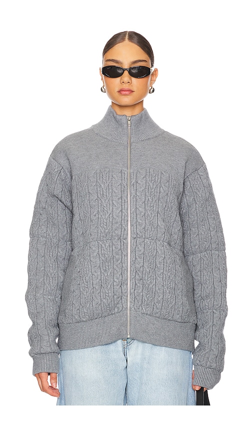 Shop Ser.o.ya Levi Knit Puffer In Heathered Grey