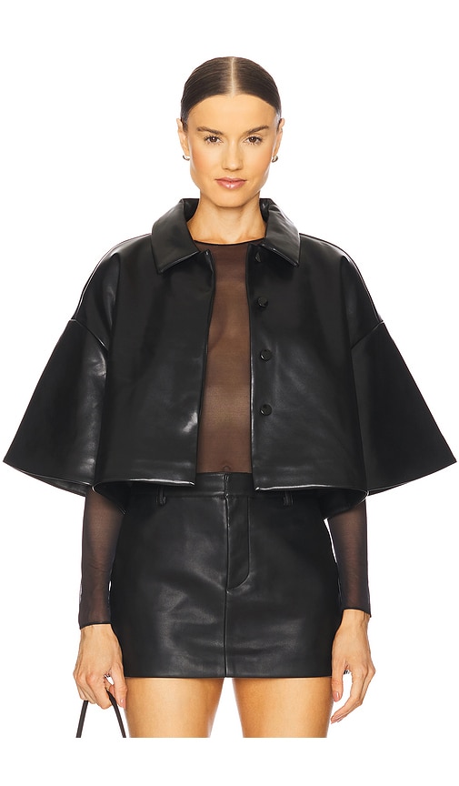 Adi Faux Leather Cropped Jacket